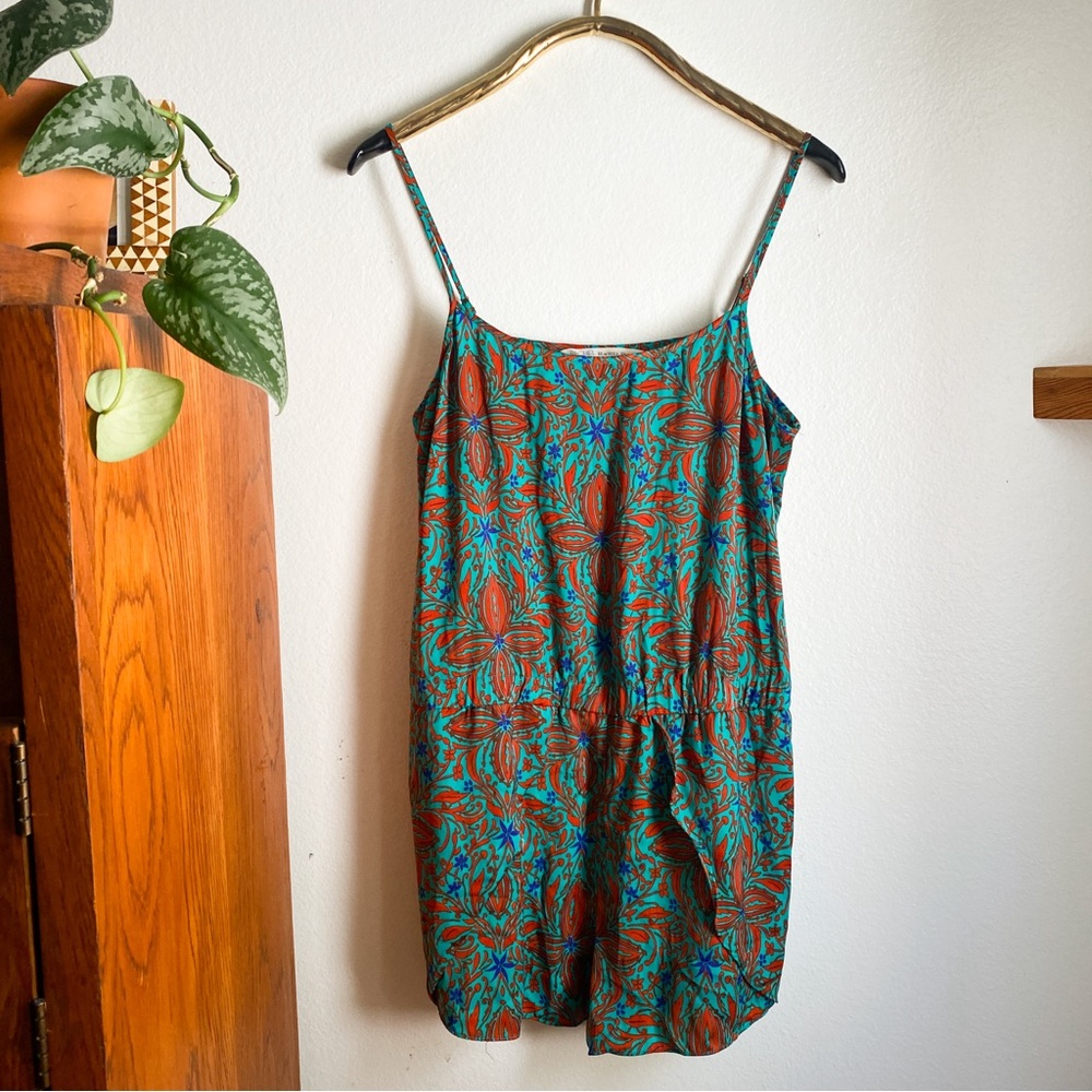 Rachel Roy Teal and Orange Floral Romper (XL)